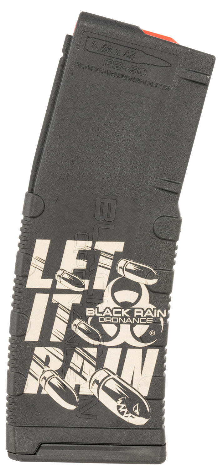 Black Rain Ordnance MAG30LETITRAINB AR-15 30rd .223 Rem/5.56 NATO Let It Rain Engraved Polymer Magazine