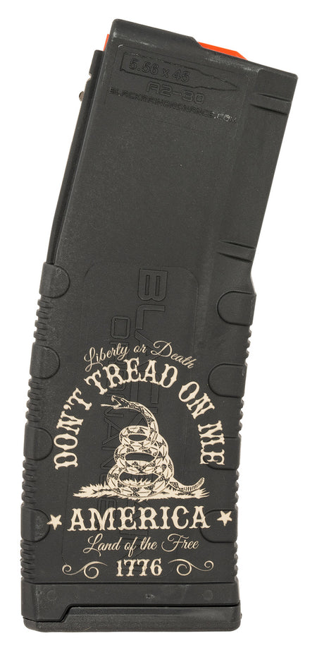 Black Rain Ordnance MAG30DONTTREAD AR-15 30rd .223 Rem/5.56 NATO Don't Tread On Me Engraved Polymer Magazine