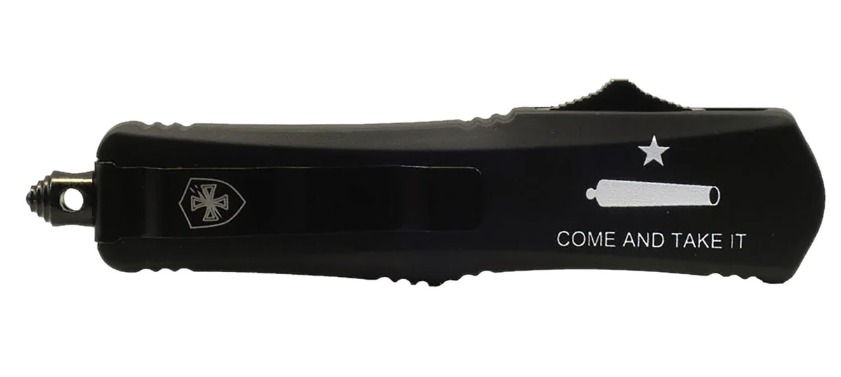 Templar Knife Gen II Come And Take It Small 2.69" OTF Tanto Serrated Black Oxide 440C SS Blade, 4.31" Aluminum Handle