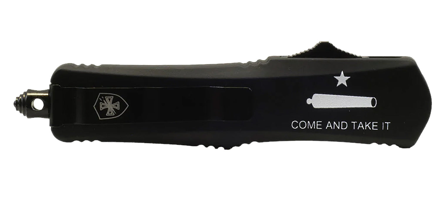 Templar Knife Gen II Come And Take It Small 2.69" OTF Tanto Serrated Black Oxide 440C SS Blade, 4.31" Aluminum Handle
