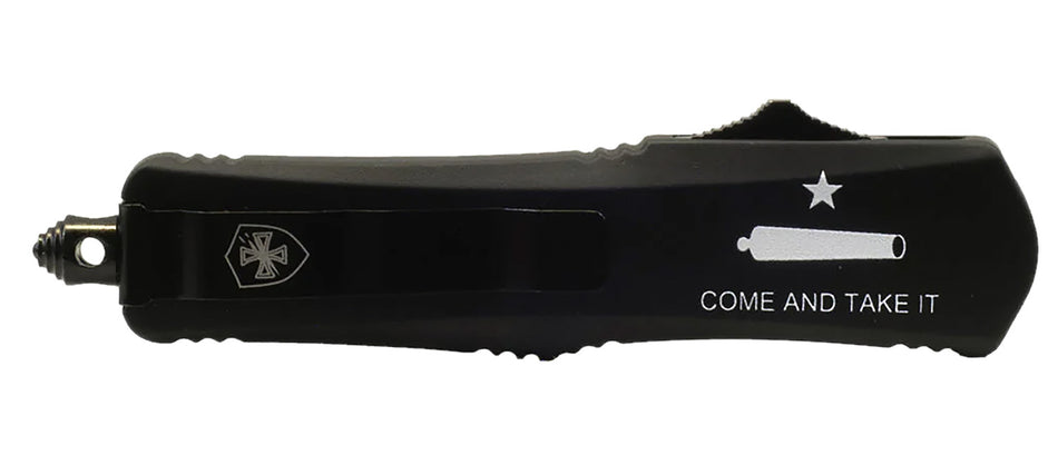 Templar Knife Gen II Come And Take It Small 2.69" OTF Tanto Serrated Black Oxide 440C SS Blade, 4.31" Aluminum Handle