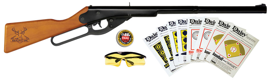 Daisy Buck Youth .177 BB Shooting Kit Spring Piston 350 fps with Glasses & Ammo