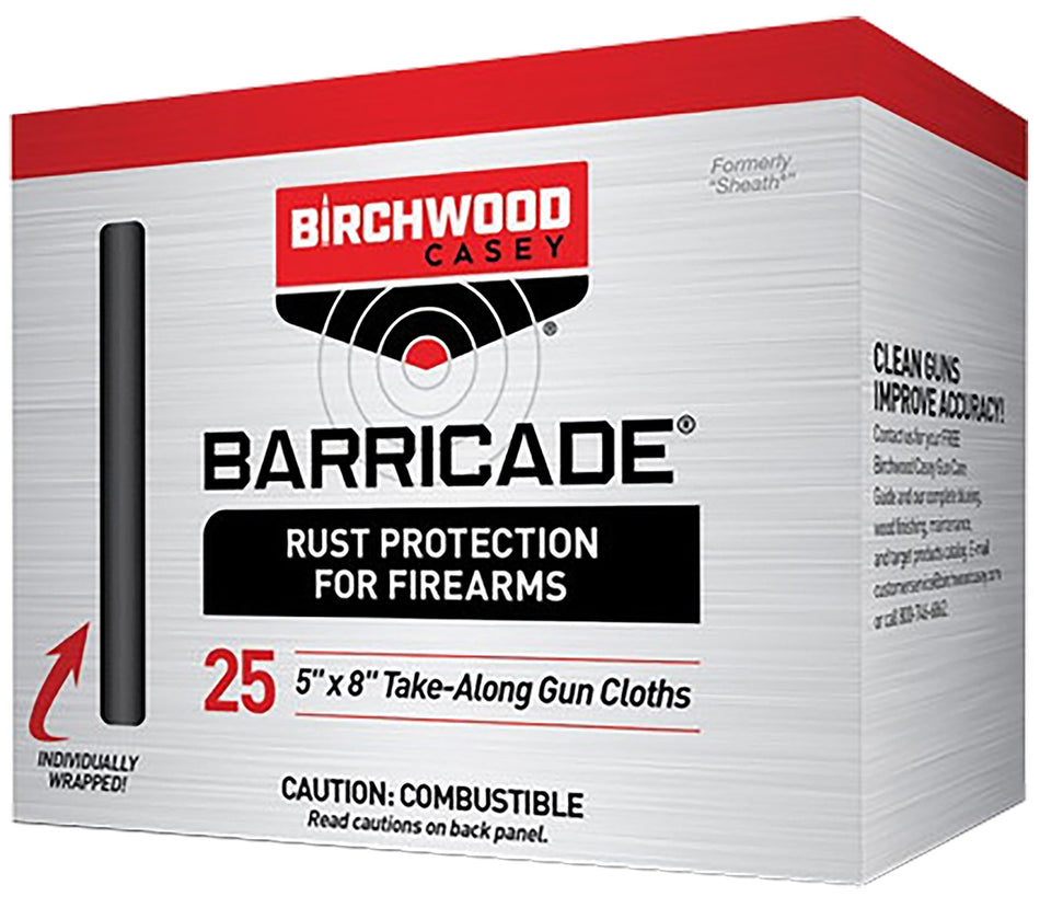 Birchwood Casey Barricade Take-Alongs Anti-Rust Cloths 5x8" 25 Pack