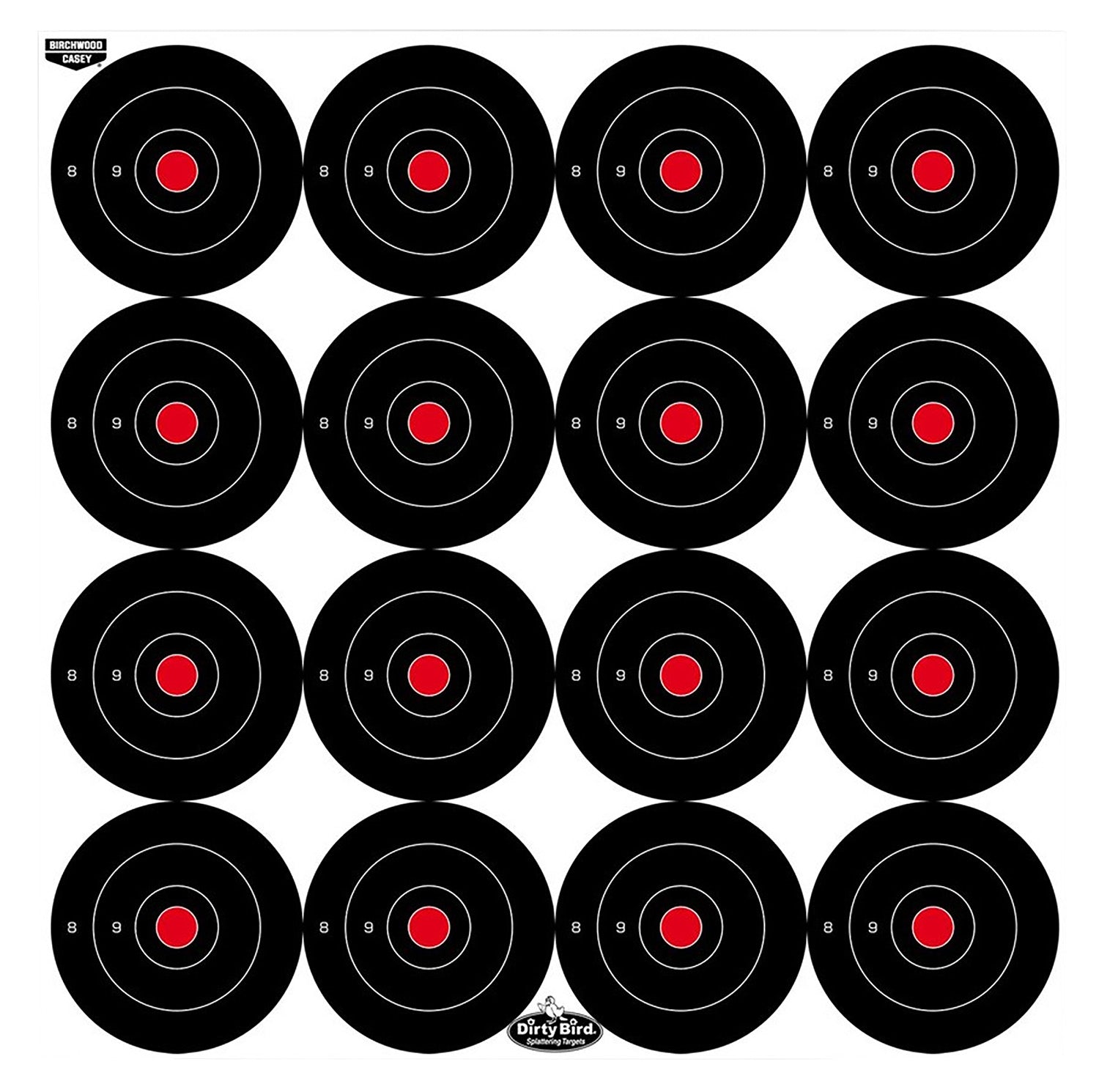 Birchwood Casey 35309 Dirty Bird 3" Bullseye Hanging Tagboard Target 12 PK Black/White