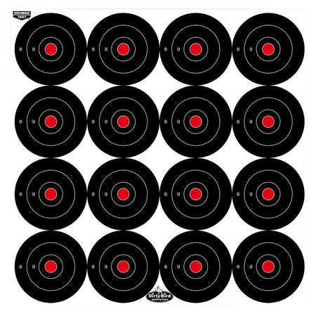 Birchwood Casey 35309 Dirty Bird 3" Bullseye Hanging Tagboard Target 12 PK Black/White