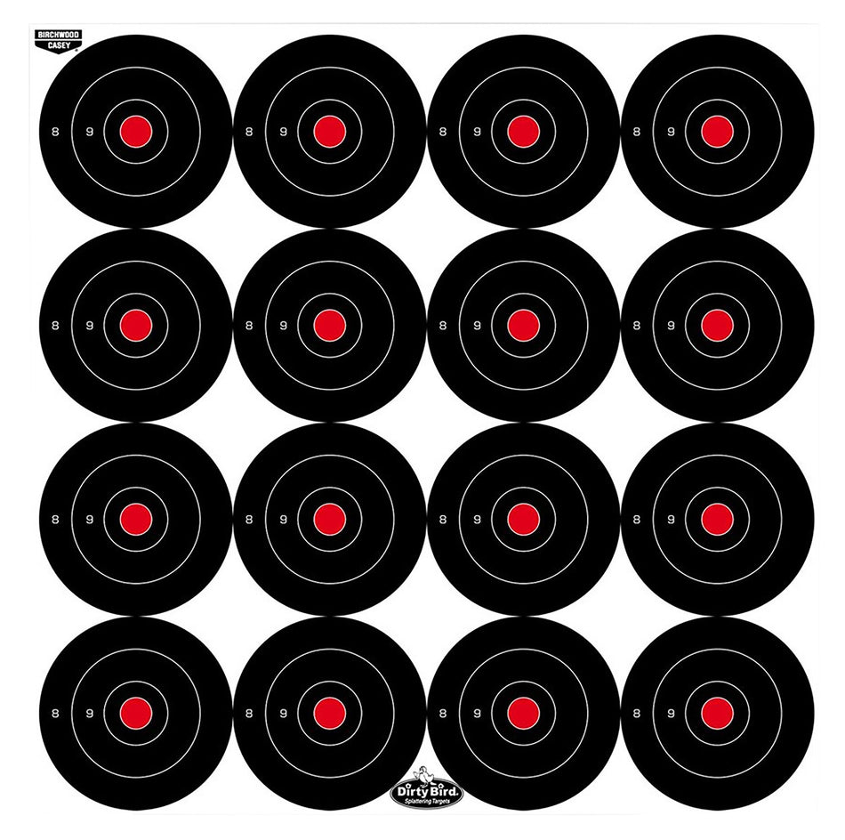Birchwood Casey 35309 Dirty Bird 3" Bullseye Hanging Tagboard Target 12 PK Black/White