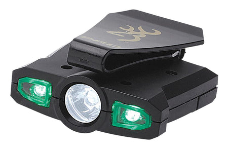 Browning Night Seeker Pro Adjustable Cap Light Black White/Green Nichia LED 12-76 Lumens