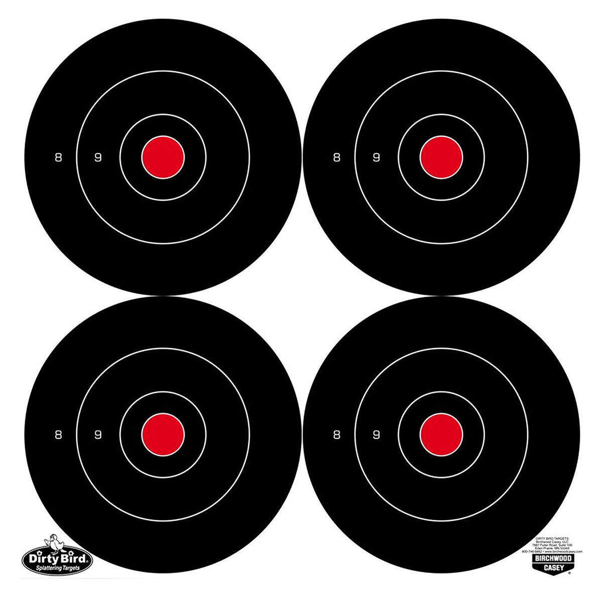 Birchwood Casey 35504 Dirty Bird 5.5" Bullseye Target Tagboard Hanging 12 PK Black/White