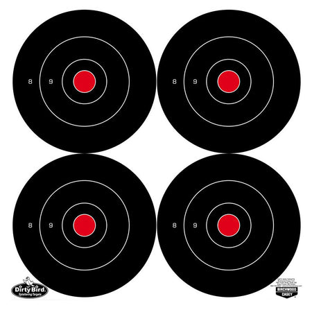 Birchwood Casey 35504 Dirty Bird 5.5" Bullseye Target Tagboard Hanging 12 PK Black/White
