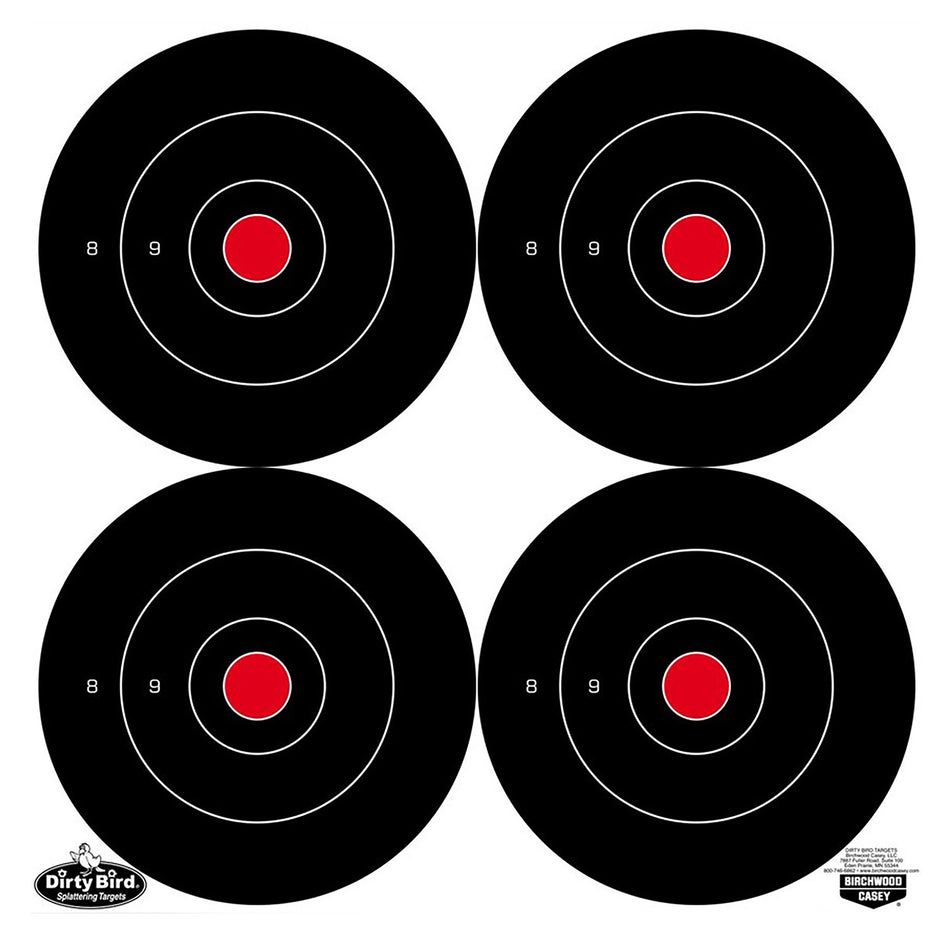 Birchwood Casey 35504 Dirty Bird 5.5" Bullseye Target Tagboard Hanging 12 PK Black/White