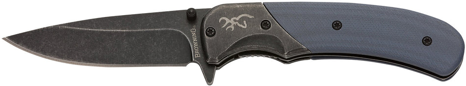 Browning 3220365 The Range Compact EDC Folding Knife 2.75" Black Oxide Stonewashed 7Cr17MoV Stainless Aluminum G10 Handle