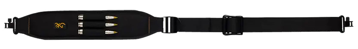 Browning All Season Black Neoprene Padded Rifle Sling with Cartridge Loops and Metal Swivels