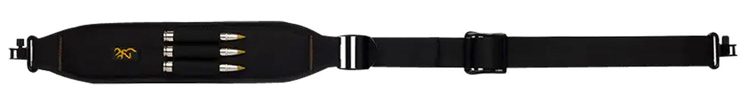 Browning All Season Black Neoprene Padded Rifle Sling with Cartridge Loops and Metal Swivels