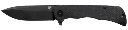 Templar Knife Paladin Linerlock 3.27" Folding Drop Point Plain Black D2 Steel Blade, 4.40" Black Micarta Handle