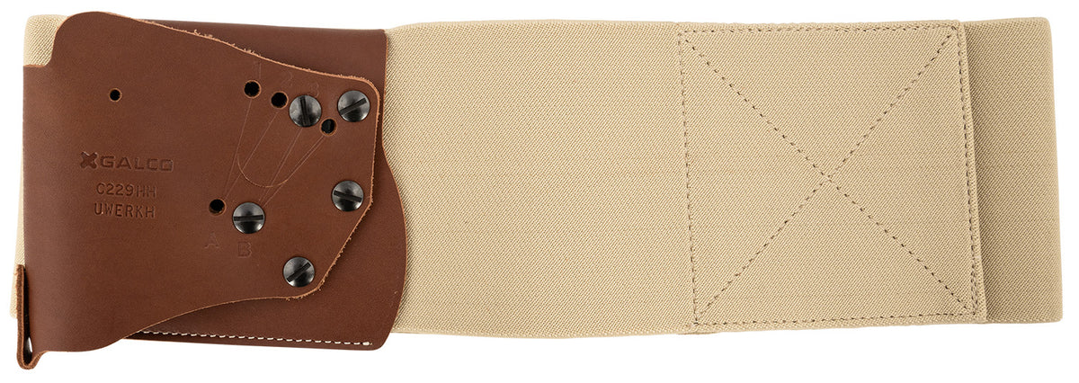 Galco UWERKHSM UnderWraps Elite Khaki Small Belly Band Holster