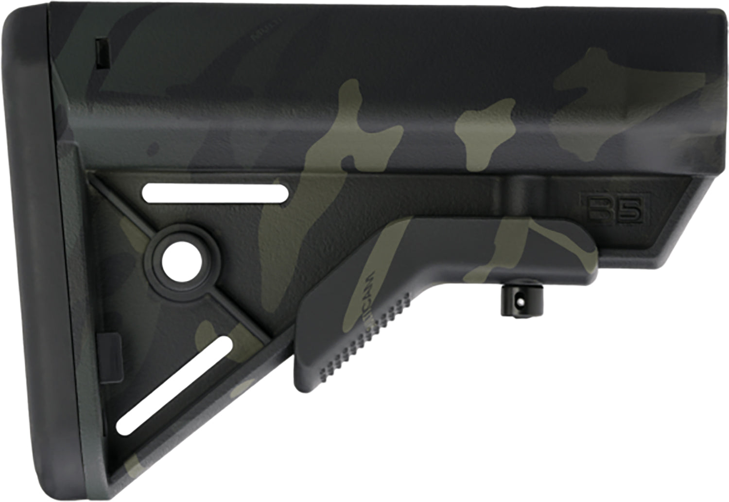B5 Systems Bravo Black Multi-Cam Buttstock for AR-Platform Mil-Spec Receiver Extension