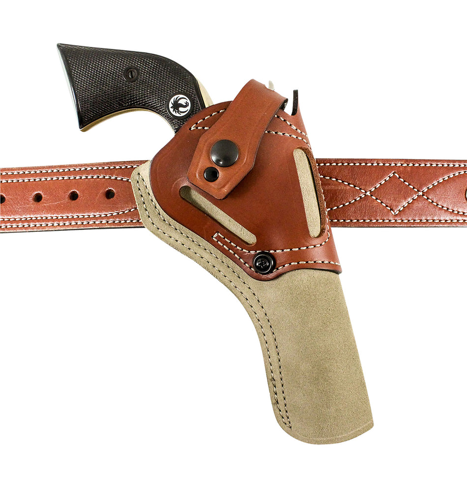 DeSantis 189NJ3UZ0 Wild Hog OWB Natural Leather Belt Holster for Heritage Rough Rider 6.50 Ambi