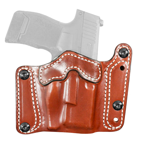 DeSantis 194TJ1LZ0 Variable 194 OWB Tan Leather Belt Clip Holster for Glock 19/23/32/45 Ambi