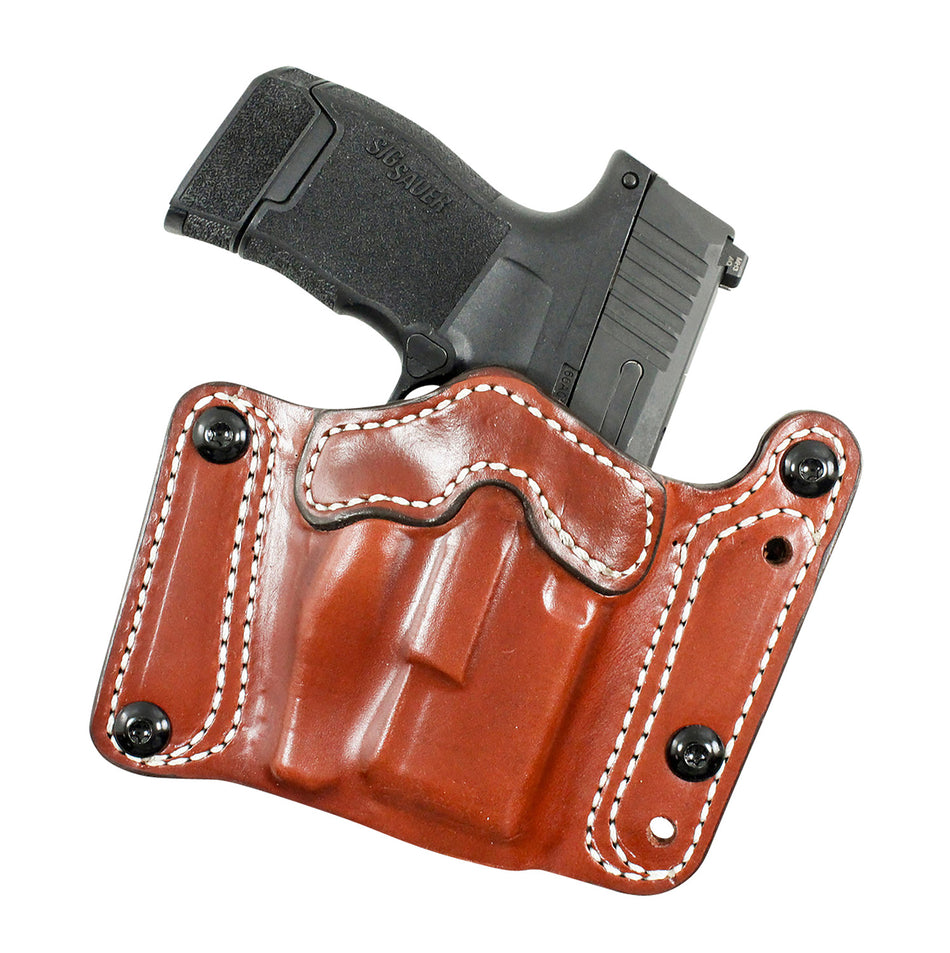 DeSantis 194TJ8HZ0 Variable 194 OWB Tan Leather Belt Clip Holster for Sig P320C/P250C Ambi