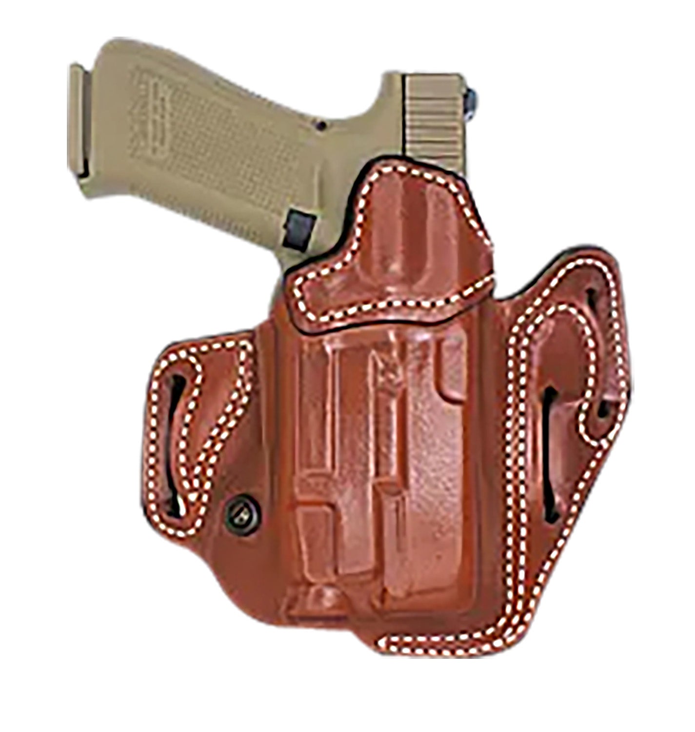 DeSantis 201TA2SZ0 Vengeance Scabbard OWB Tan Leather Belt Slide Holster for Sig P320C/P250C w/Red Dot RH