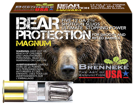 Brenneke 12 Gauge Shotgun Shells Bear Protection Magnum Slug 1-3/8 oz 2.75 in