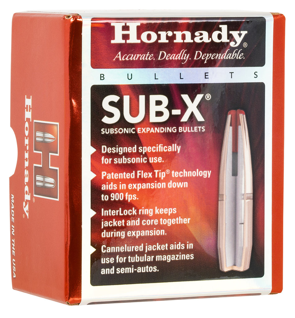 Hornady Sub-X 7.62x39 Caliber 255 Grain Flex Tip Subsonic Bullets 100 Count