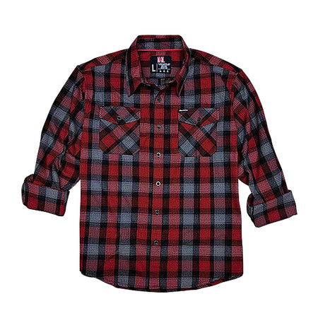 Hornady 32193 Relaxed Fit Flannel Button-Up Shirt Large Red/Black/Gray