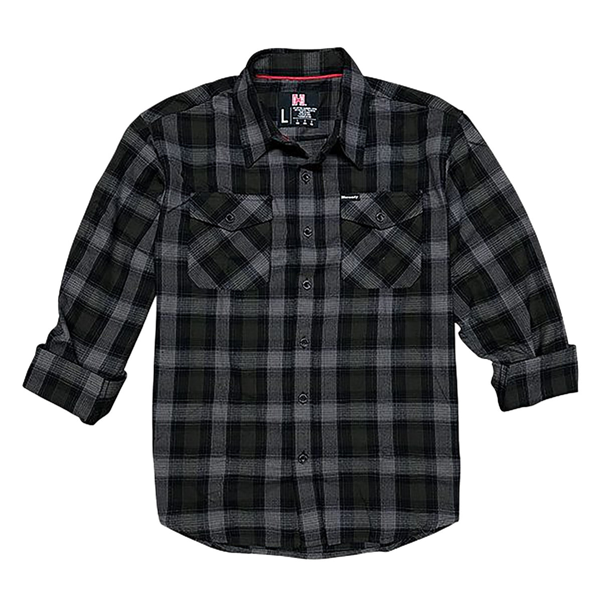 Hornady 32214 Relaxed Fit Flannel Button-Up Shirt XL Olive/Black/Gray