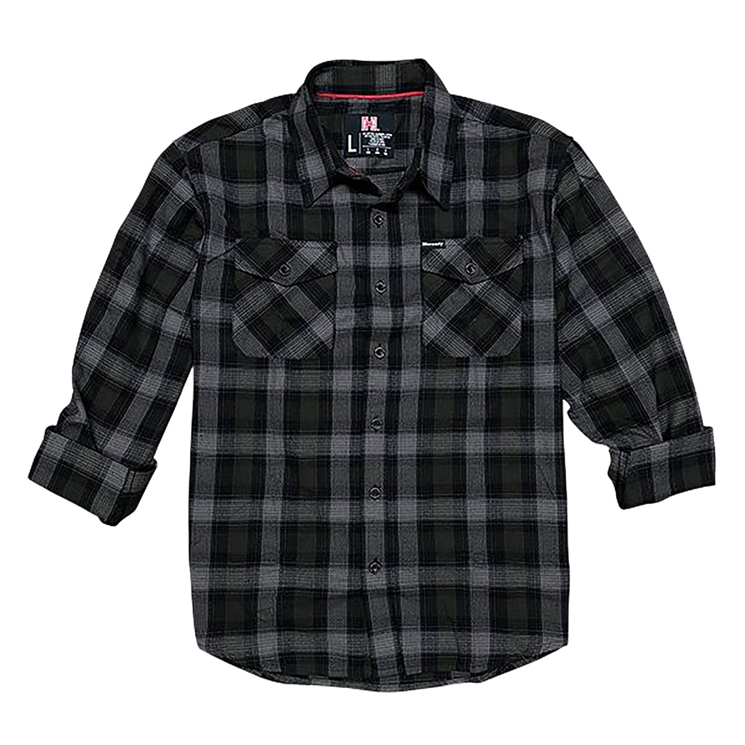 Hornady 32215 Relaxed Fit Flannel Button-Up Shirt 2XL Olive/Black/Gray