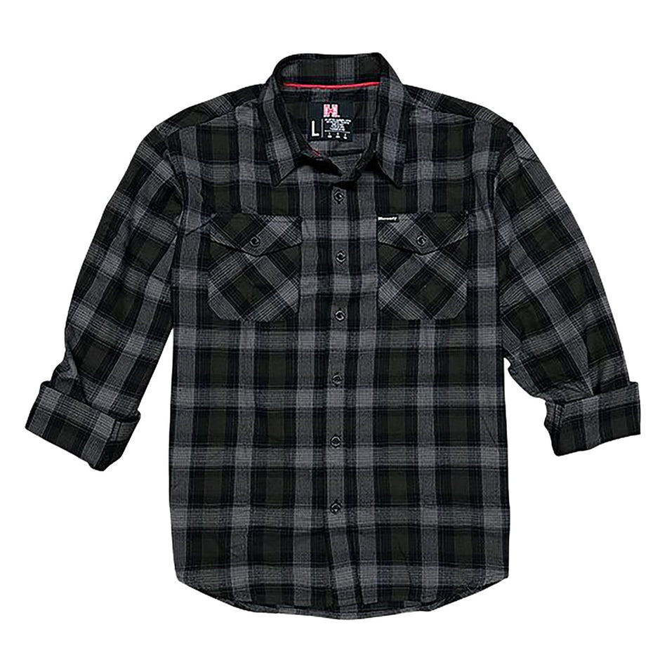 Hornady 32216 Relaxed Fit Flannel Button-Up Shirt 3XL Olive/Black/Gray