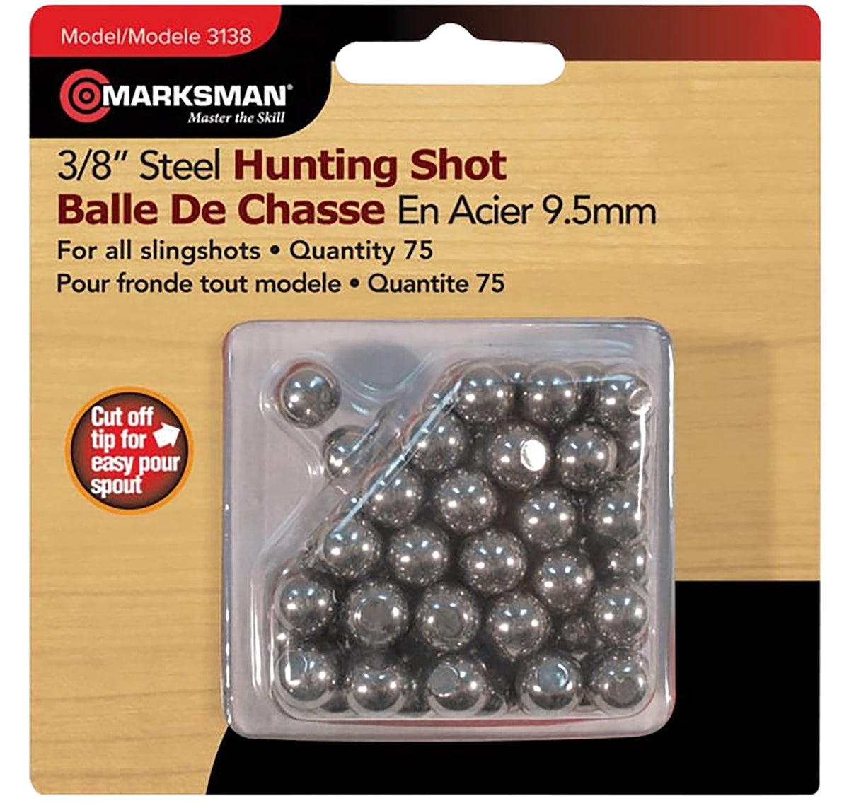 Marksman 3138 Steel Slingshot Shot 3/8" 250-Count Box