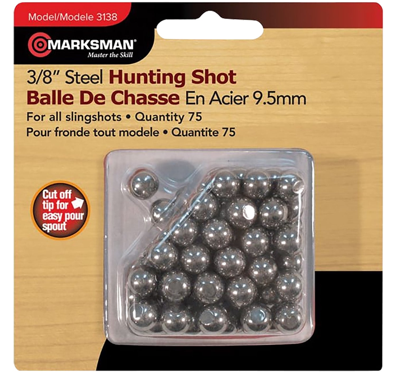 Marksman 3138 Steel Slingshot Shot 3/8" 250-Count Box