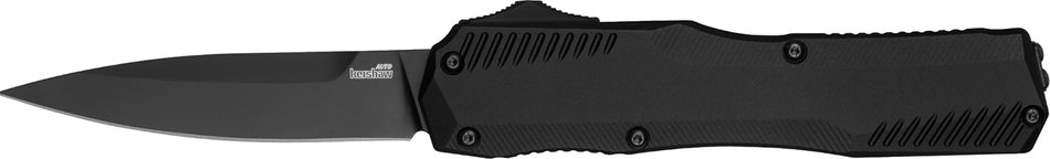 Kershaw Livewire Black 9000BLK 3.30" OTF Auto Spear Point CPM MagnaCut Black DLC Blade, Black Anodized Aluminum Handle & Reversible Clip
