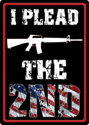 Rivers Edge 12x17 Embossed Tin Sign I Plead The Second
