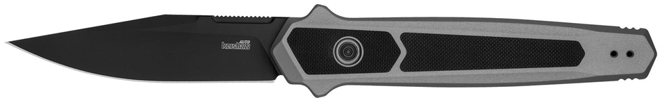 Kershaw Launch 17 7951 3.50" Auto Clip Point S35VN Black Cerakote Blade, Gray Anodized Aluminum Handle with Black G10 Inlays & Reversible Clip