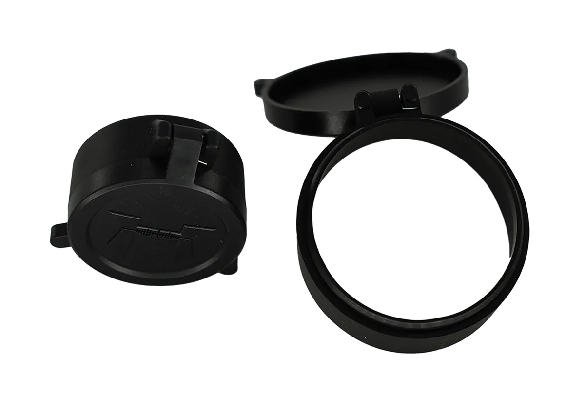 Huskemaw Optics Tactical Flip-Up Scope Lens Caps 50mm Black Rubber for 5-20x50mm Tactical Hunter Scope