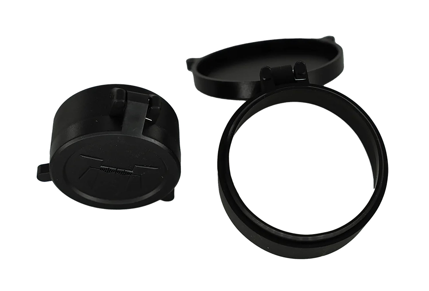 Huskemaw Optics Tactical Flip-Up Scope Lens Caps 50mm Black Rubber for 5-20x50mm Tactical Hunter Scope