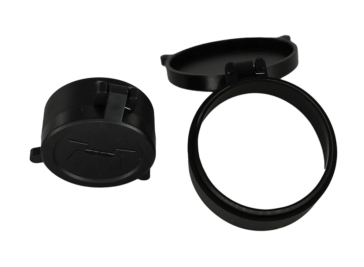 Huskemaw Optics Tactical Flip-Up Scope Lens Caps 56mm Black Rubber for 5-30x56mm Tactical Hunter Scope