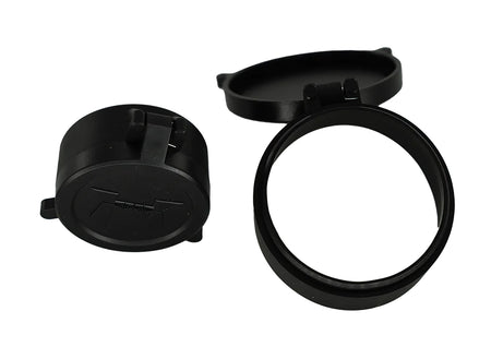 Huskemaw Optics Tactical Flip-Up Scope Lens Caps 56mm Black Rubber for 5-30x56mm Tactical Hunter Scope
