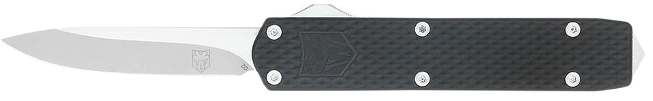 CobraTec MNBLKMGEN2DNS Mini Mamba Gen II 2.25" OTF Stonewashed D2 Blade Black Textured Handle