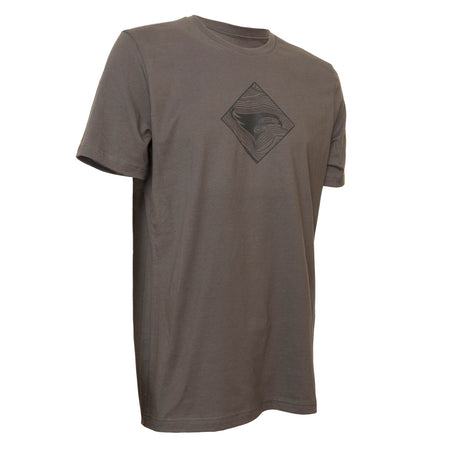 Elevation Peregrine Falcon Topographic Map T-Shirt Grey Medium