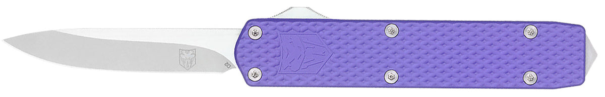 CobraTec MNPURMGEN2DNS Mini Mamba Gen II 2.25" OTF Stonewashed D2 Blade Purple Textured Handle Glass Breaker