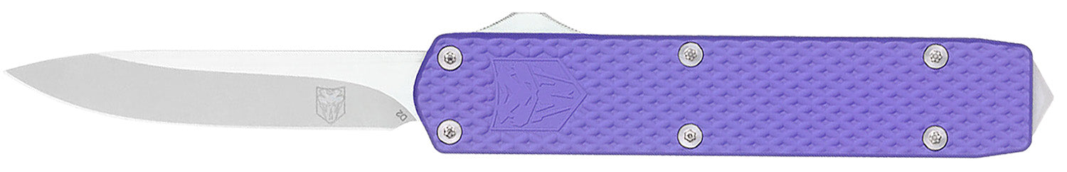 CobraTec MNPURMGEN2DNS Mini Mamba Gen II 2.25" OTF Stonewashed D2 Blade Purple Textured Handle Glass Breaker