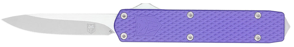 CobraTec MNPURMGEN2DNS Mini Mamba Gen II 2.25" OTF Stonewashed D2 Blade Purple Textured Handle Glass Breaker