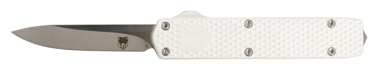 CobraTec MNSILMGEN2DNS Mini Mamba Gen II 2.25" OTF Stonewashed D2 Blade Silver Textured Handle Glass Breaker