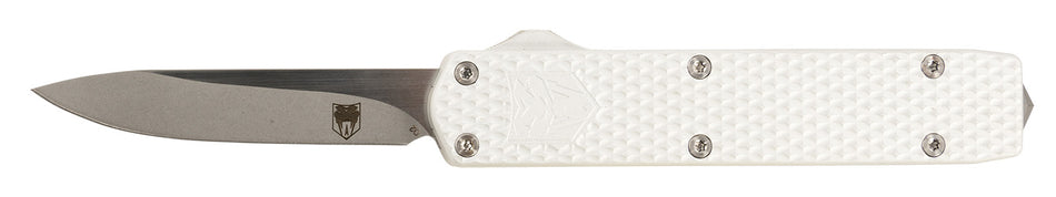 CobraTec MNSILMGEN2DNS Mini Mamba Gen II 2.25" OTF Stonewashed D2 Blade Silver Textured Handle Glass Breaker