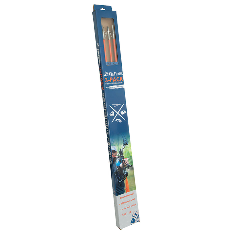 Fin Finder Raider Pro Bowfishing Arrow Orange Riptide Point Slide 3pk