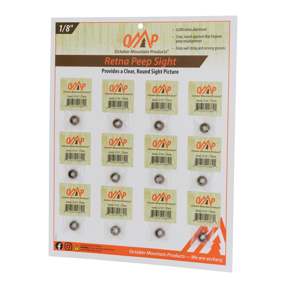 October Mountain Retna 1/8 in. Tan Peep Sight 12 Pack
