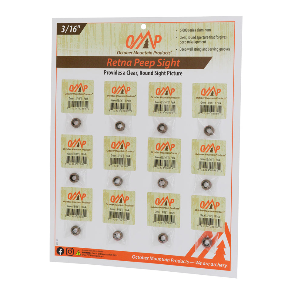 October Mountain Retna 3/16 in. Tan Peep Sight 12 Pack