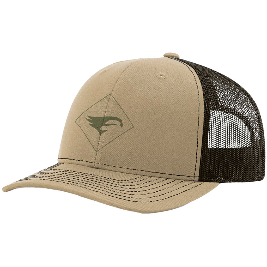 Elevation TOPO Hat in Khaki and Coffee Brown